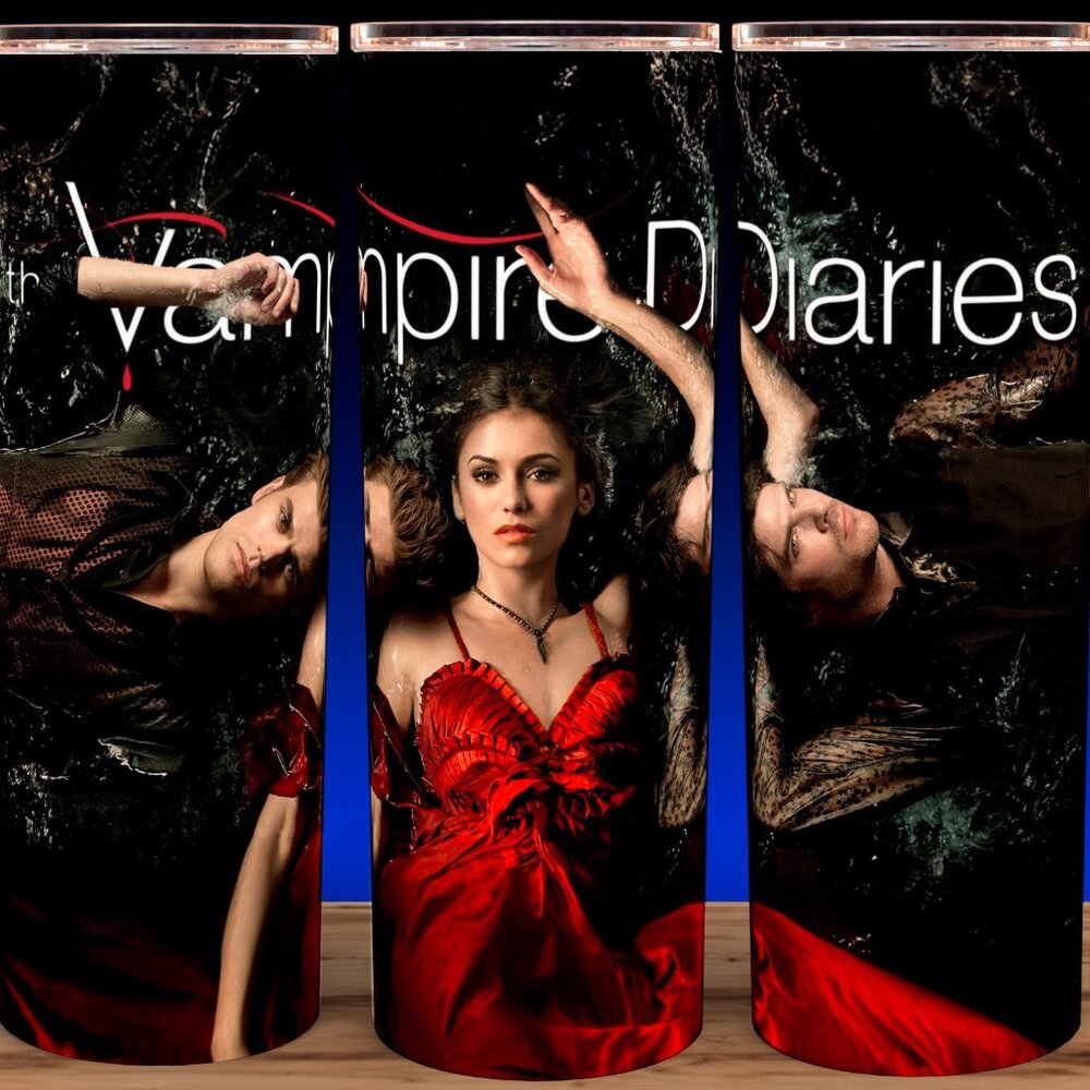 Vampire Diaries Elena - Damon - Stefan in Water Cup Mug Tumbler